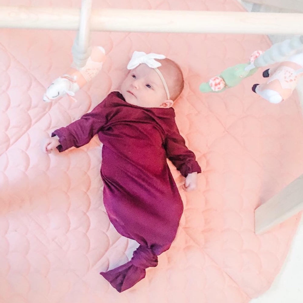 Baby Knotted Burgundy Gown